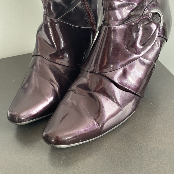 Metallic Eggplant Pointed Toe Booties - Picture 7 of 7